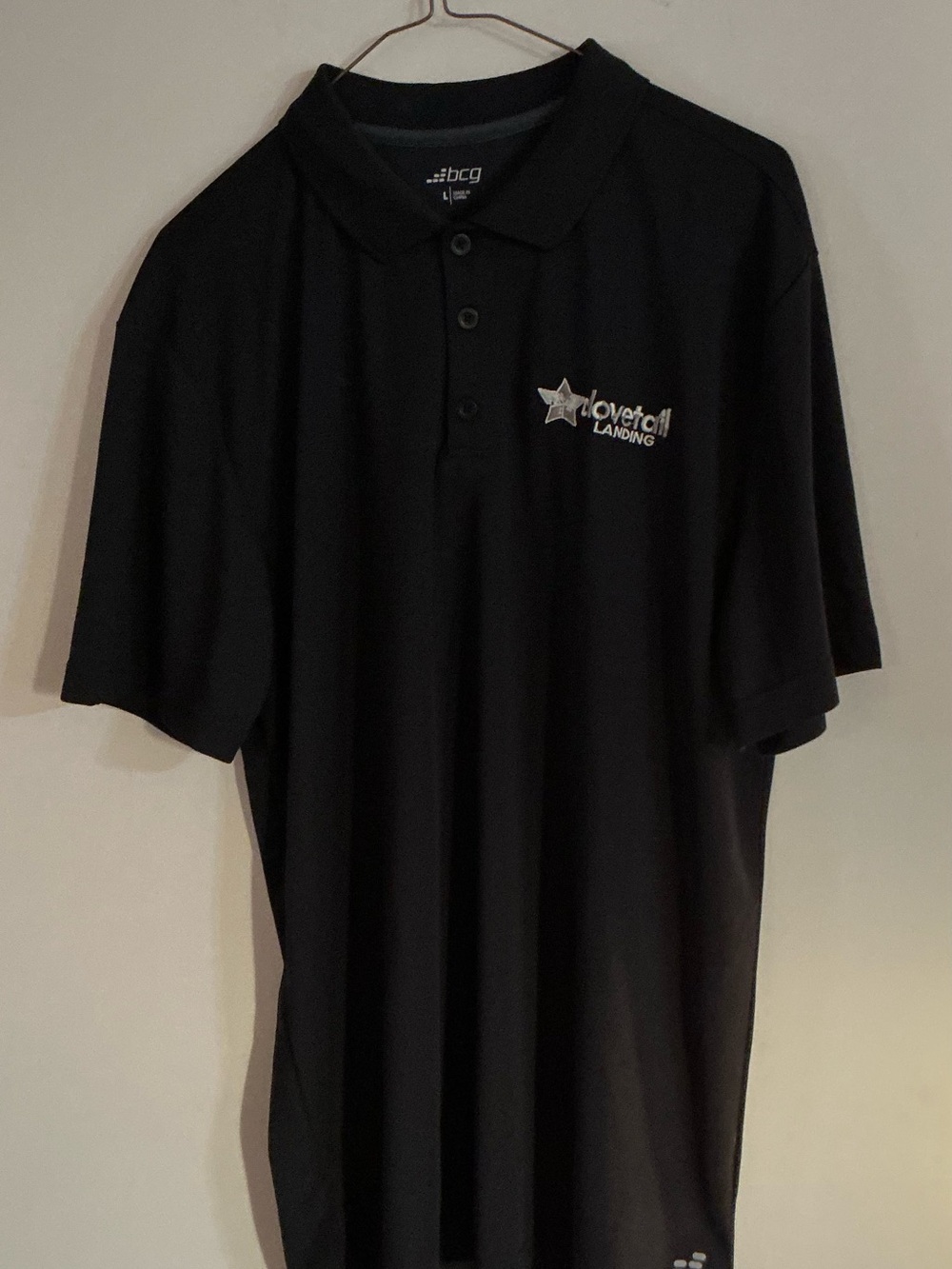 bcg Black Polo with Lovetrail Landing Embroidered Logo